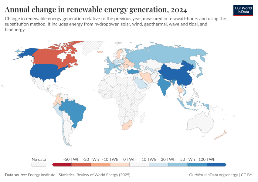 A thumbnail of the "Annual change in renewable energy generation" chart