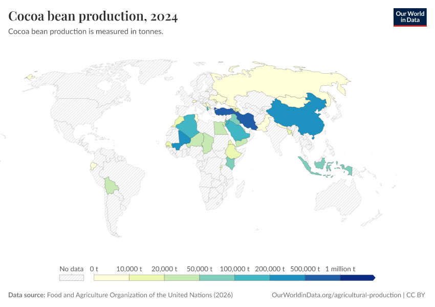 A thumbnail of the "Cocoa bean production" chart
