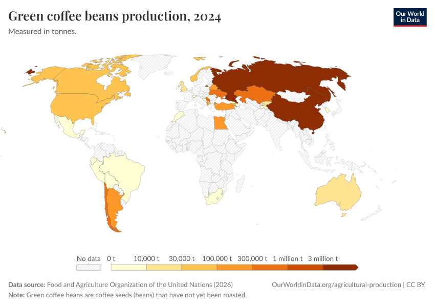 A thumbnail of the "Green coffee beans production" chart