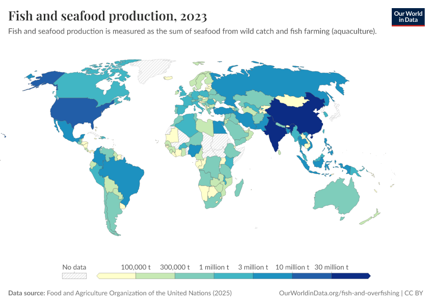 A thumbnail of the "Fish and seafood production" chart