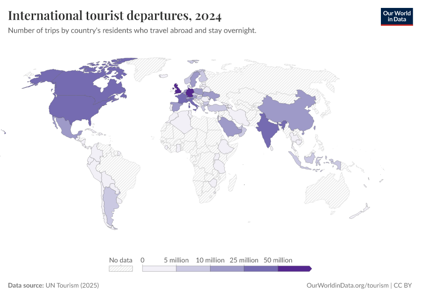 A thumbnail of the "International tourist departures" chart