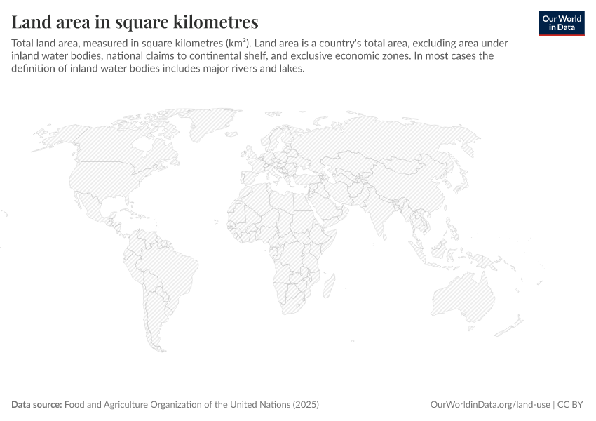 A thumbnail of the "Land area in square kilometres" chart