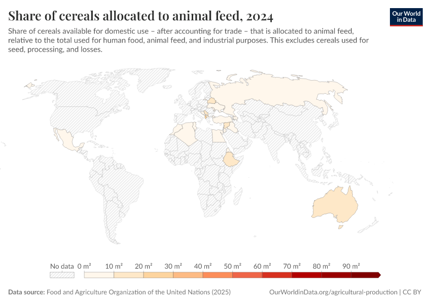 A thumbnail of the "Share of cereals allocated to animal feed" chart