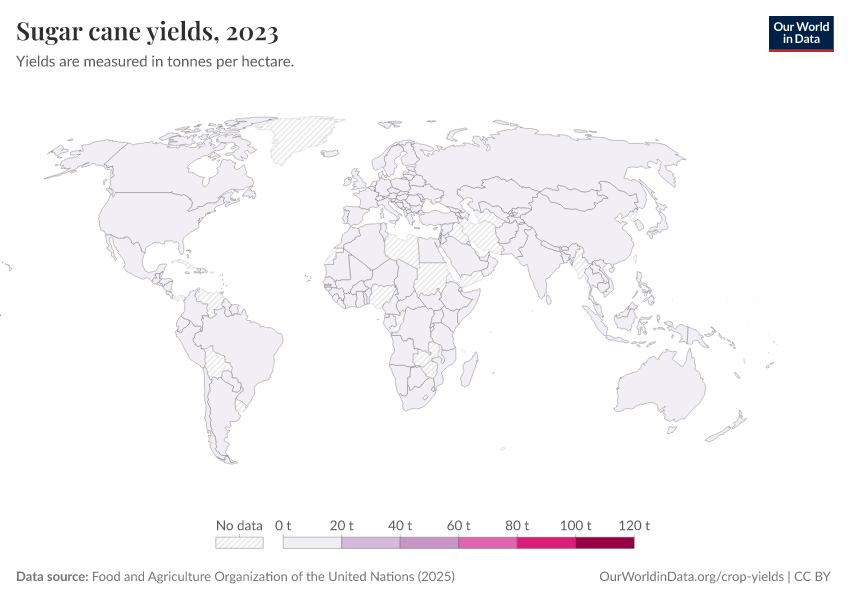 A thumbnail of the "Sugar cane yields" chart